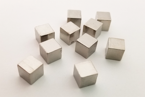 Silver Metal Cubes (set of 10)